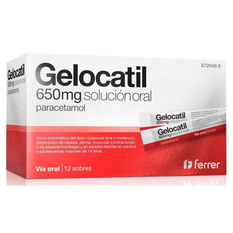 GELOCATIL 650 MG 12 SOBRES SOLUCION ORAL