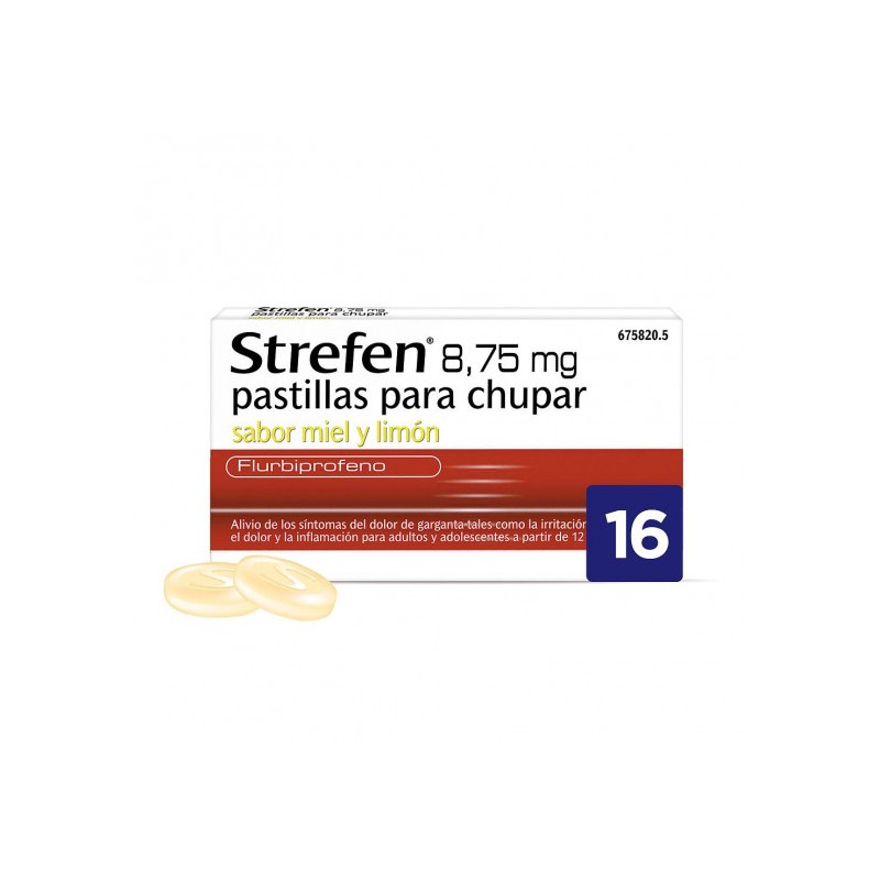 STREFEN 875 MG 16 PASTILLAS MIEL LIMON