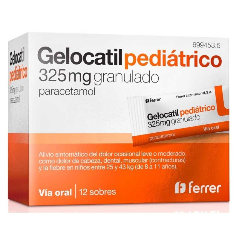 GELOCATIL PEDIATRICO 325 MG 12 SOBRES GRANULADO