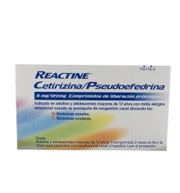 REACTINE CETIRIZINAPSEUDOEFEDRINA 5120 MG 14 C