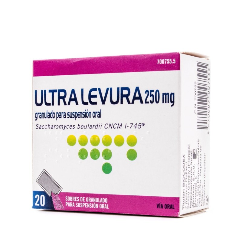 ULTRALEVURA 250 MG 20 SOBRES