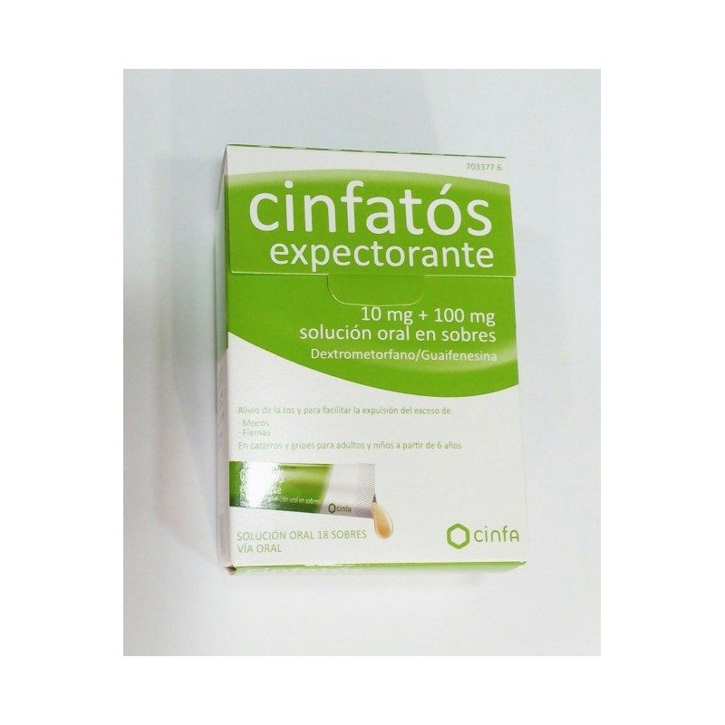 CINFATOS EXPECTORANTE SOLUC ORAL SOBRES 18 U