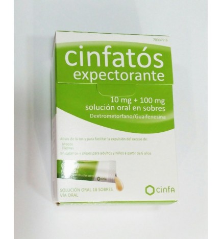 CINFATOS EXPECTORANTE SOLUC ORAL SOBRES 18 U