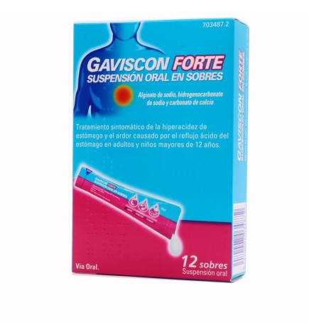 GAVISCON FORTE 12 SOBRES SUSPENSION ORAL 10 ML
