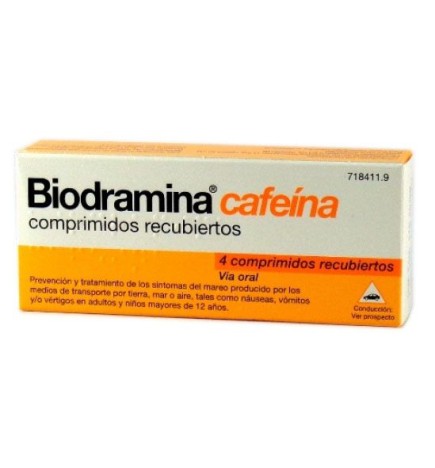 BIODRAMINA CAFEINA 4 COMPRIMIDOS