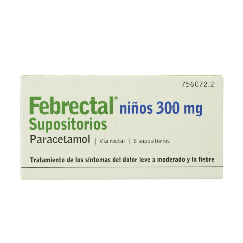 FEBRECTAL INFANTIL 300 MG 6 SUPOSITORIOS
