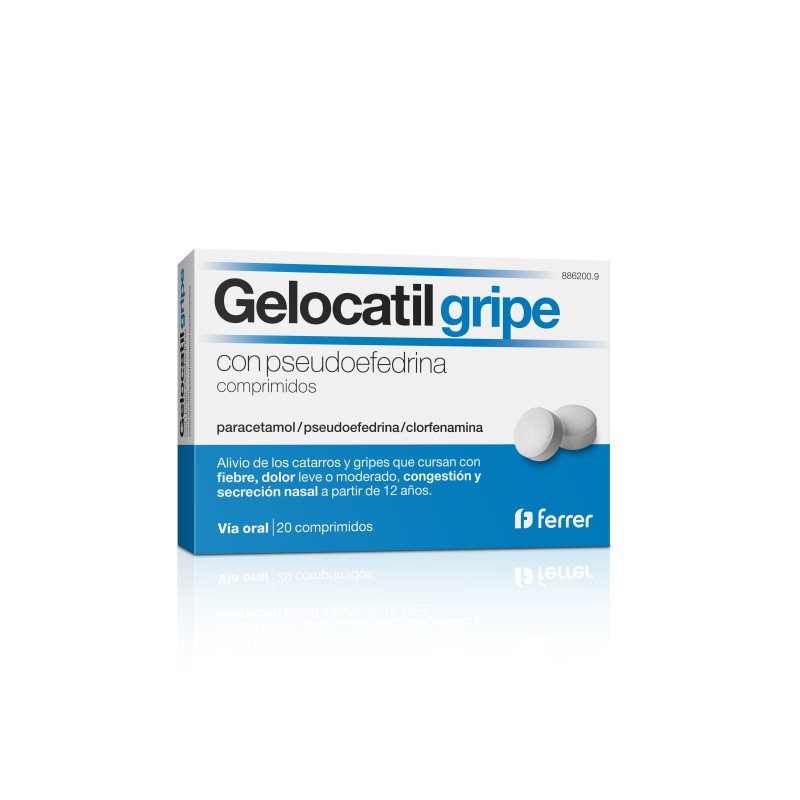 GELOCATIL GRIPE PSEUDOEFEDRINA 20 COMPRIMIDOS