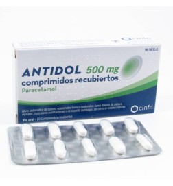 ANTIDOL 500 MG 20 COMPRIMIDOS RECUBIERTOS