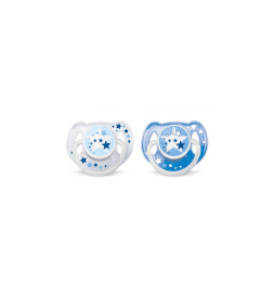 AVENT CHUPETE SILICONA AZUL NOCTURNOS 6  18M