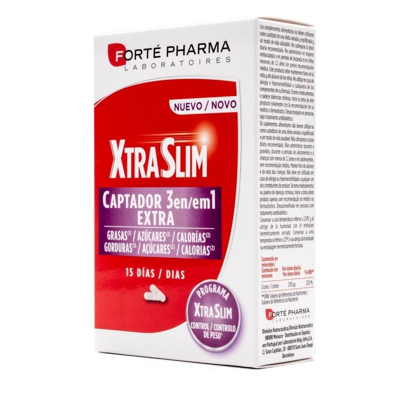 FORTE PHARMA XTRASLIM CAPTADOR 3 EN 1 60 CA